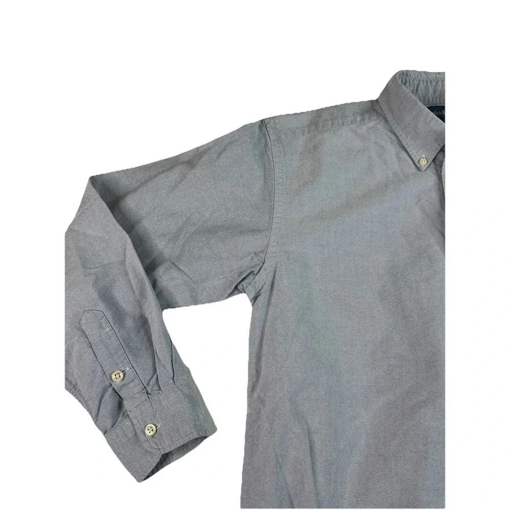 Ralph Lauren Boys Button Down Long Sleeve Shirt Flesh Pony Size 16 Blue